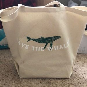 Save the Whales canvas bag